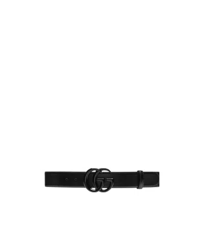 Gucci Gg Marmont Leather Belt In Black