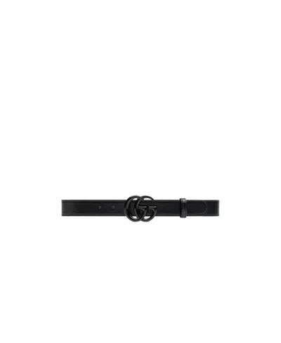 Gucci Gg Marmont Leather Belt In Black