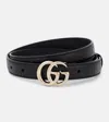 Gucci Gg Marmont Leather Belt In Black/black