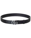 Gucci Gg Marmont Leather Belt In Blue