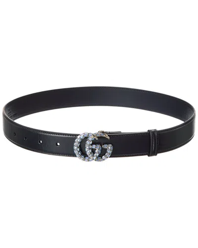 Gucci Gg Marmont Leather Belt In Black