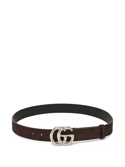 Gucci Gg Marmont Leather Belt In Brown