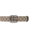 Gucci Gg Marmont Leather Belt In Gray
