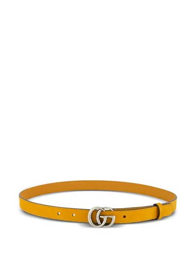 Gucci Gg Marmont Leather Belt In Yellow