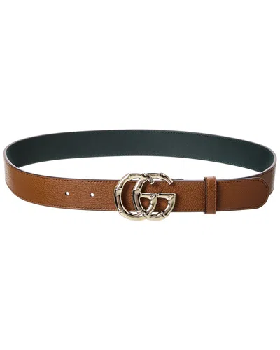 Gucci Gg Marmont Leather Belt In Brown