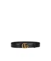 Gucci Black Reversible Belt With Buckle With Double G Logo In Leather Man In Green