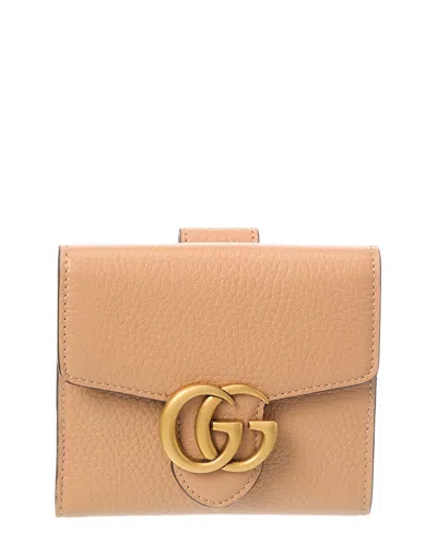 Gucci Gg Marmont Leather Bifold Wallet In Neutral