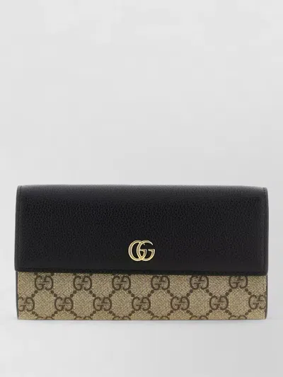 Gucci Gg Marmont Leather And Gg Supreme Fabric Crossbody Bag In Multi