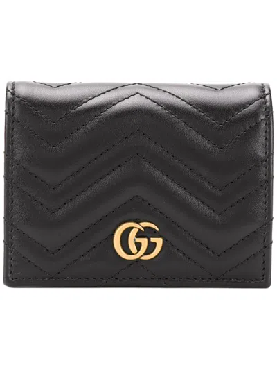 GUCCI GUCCI GG MARMONT LEATHER CARD CASE