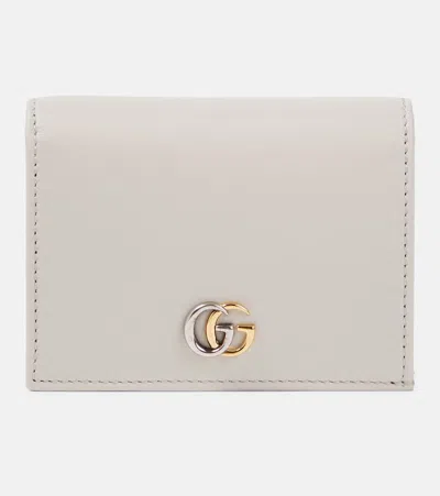 Gucci Gg Marmont Leather Card Case In Beige