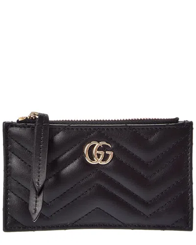 Gucci Gg Marmont Leather Card Case In Black