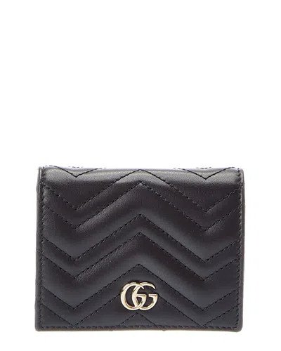 Gucci Gg Marmont Leather Card Case In Black