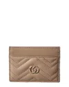 Gucci Gg Marmont Leather Card Case In Brown