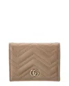 Gucci Gg Marmont Leather Card Case In Brown