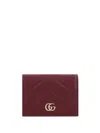 Gucci Gg Marmont Leather Card Case In Red