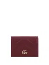 Gucci Gg Marmont Leather Card Case In Red