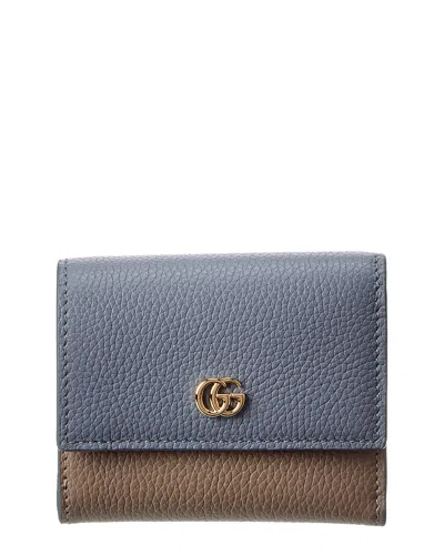 Gucci Gg Marmont Leather Card Holder In Blue