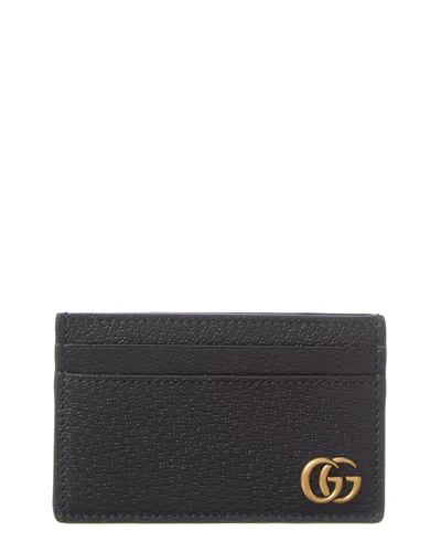 Gucci Gg Marmont Leather Card Holder In Black