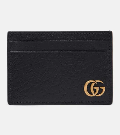 Gucci Gg Marmont Leather Card Holder In Nero