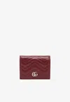 Gucci Gg Marmont Rosso Ancora Card Holder Women In Burgundy