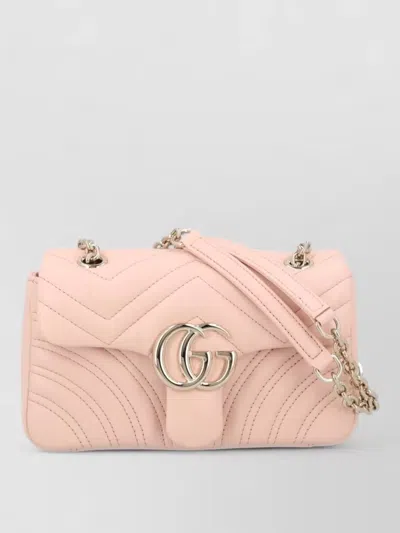 Gucci Gg Marmont Leather Clutch Bag In Pink