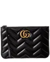 Gucci Gg Marmont Leather Clutch In Black