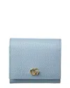 Gucci Double G Two-tone Small Wallet In Blue