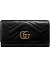 Gucci Leather Marmont Continental Wallet In Black