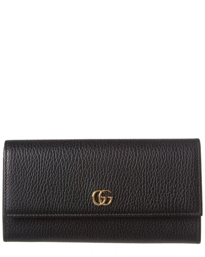 Gucci Gg Marmont Leather Continental Wallet In Black
