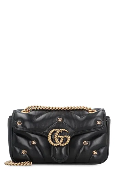 Gucci Gg Marmont Leather Crossbody Bag In Black