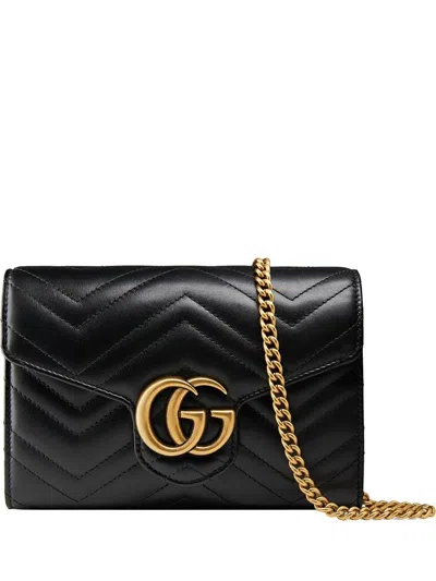 Gucci Gg Marmont Mini-schultertasche In Black