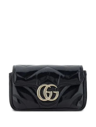 Gucci Mini Super Gg Marmont Shoulder Bag In Black