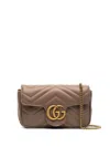 Gucci Supermini Gg Marmont Leather Bag In Pink