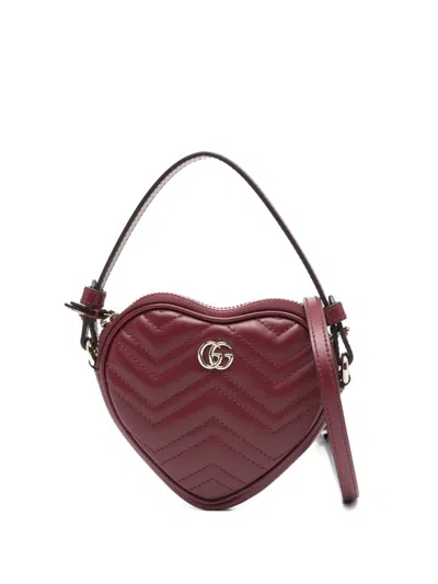 Gucci Gg Marmont Leather Mini Bag In Red