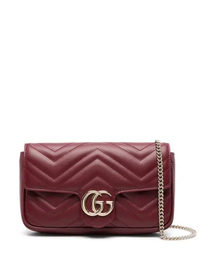 Gucci Gg Marmont Leather Mini Bag In Red