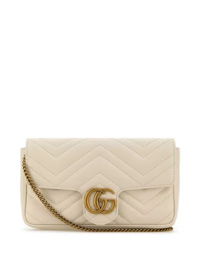 Gucci Gg Marmont Leather Mini Bag In White