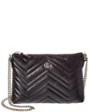 Gucci Gg Marmont Leather Pochette In Black