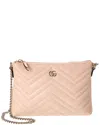 Gucci Gg Marmont Leather Pochette In Pink