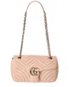 Gucci Gg Marmont Small Leather Shoulder Bag In Pink