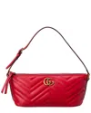 Gucci Small Gg Marmont Quilted Leather Shoulder Bag In Red