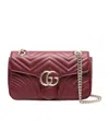 Gucci Small Gg Marmont Shoulder Bag In Red