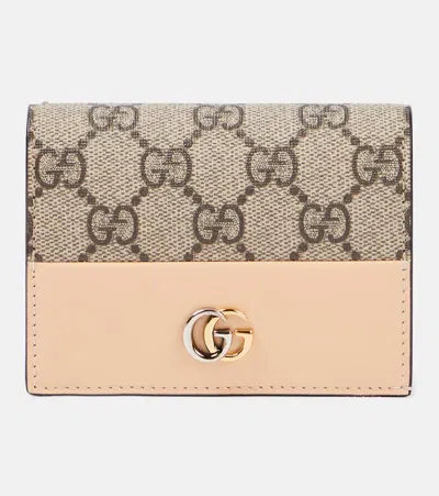 Gucci Gg Marmont Leather-trimmed Cardholder In Multicoloured