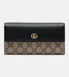 Gucci Gg Marmont Leather-trimmed Wallet On Chain In Black