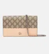 Gucci Petite Marmont Leather And Logo-printed Coated-canvas Wallet In Multicoloured