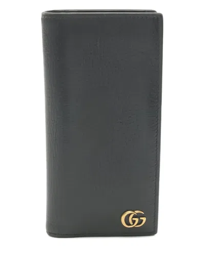 Pre-owned Gucci Gg Marmont Leather Wallet In Black