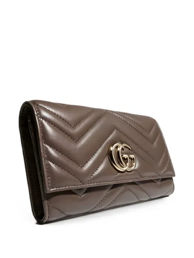 Gucci Gg Marmont Leather Wallet In Brown