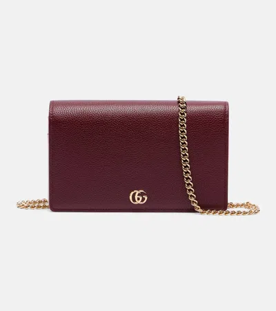 GUCCI GG MARMONT LEATHER WALLET ON CHAIN