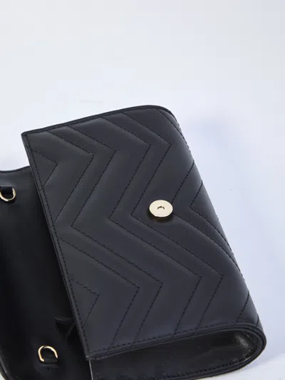 Gucci Gg Marmont Leather Wallet On Chain In Black