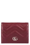 Gucci Gg Marmont Card Case Wallet In Red