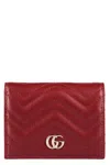 Gucci Gg Marmont Leather Card Case In Red